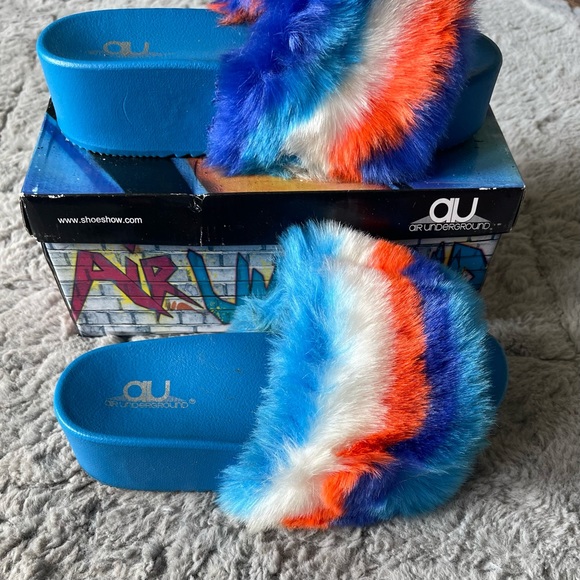 Air Underground Blue Platform sandals, women’s platform sandals, size 9 - Picture 5 of 9